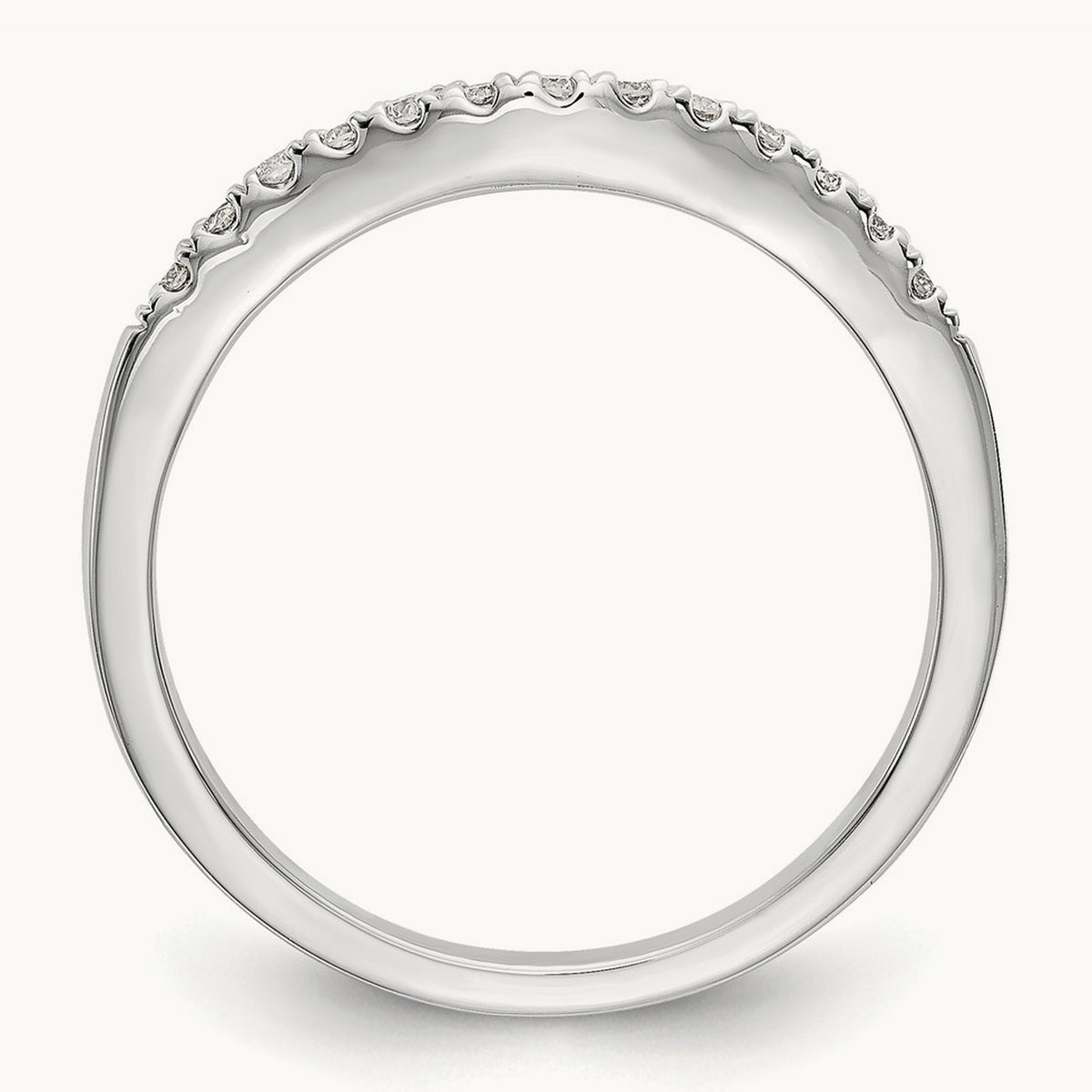 Set of Two White Gold Diamond Bands, 14K