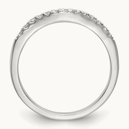 Set of Two White Gold Diamond Bands, 14K