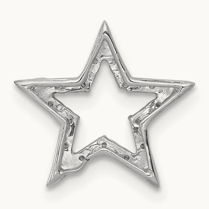 Small Diamond Star Chain Slide Pendant, 14K White Gold