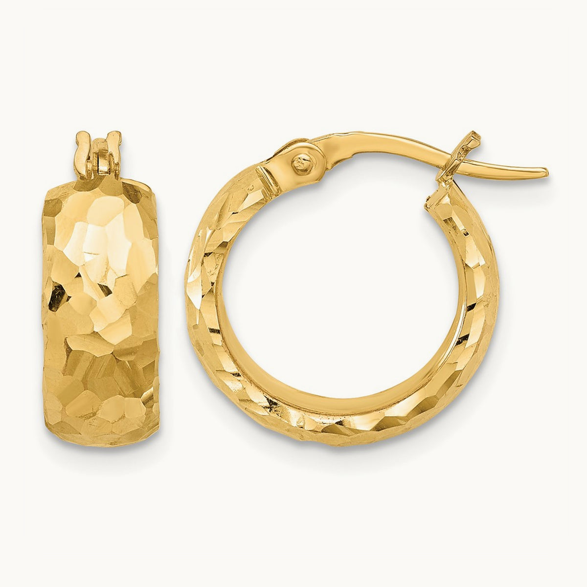 Polished and Diamond Cut Hoop Earrings — photo set