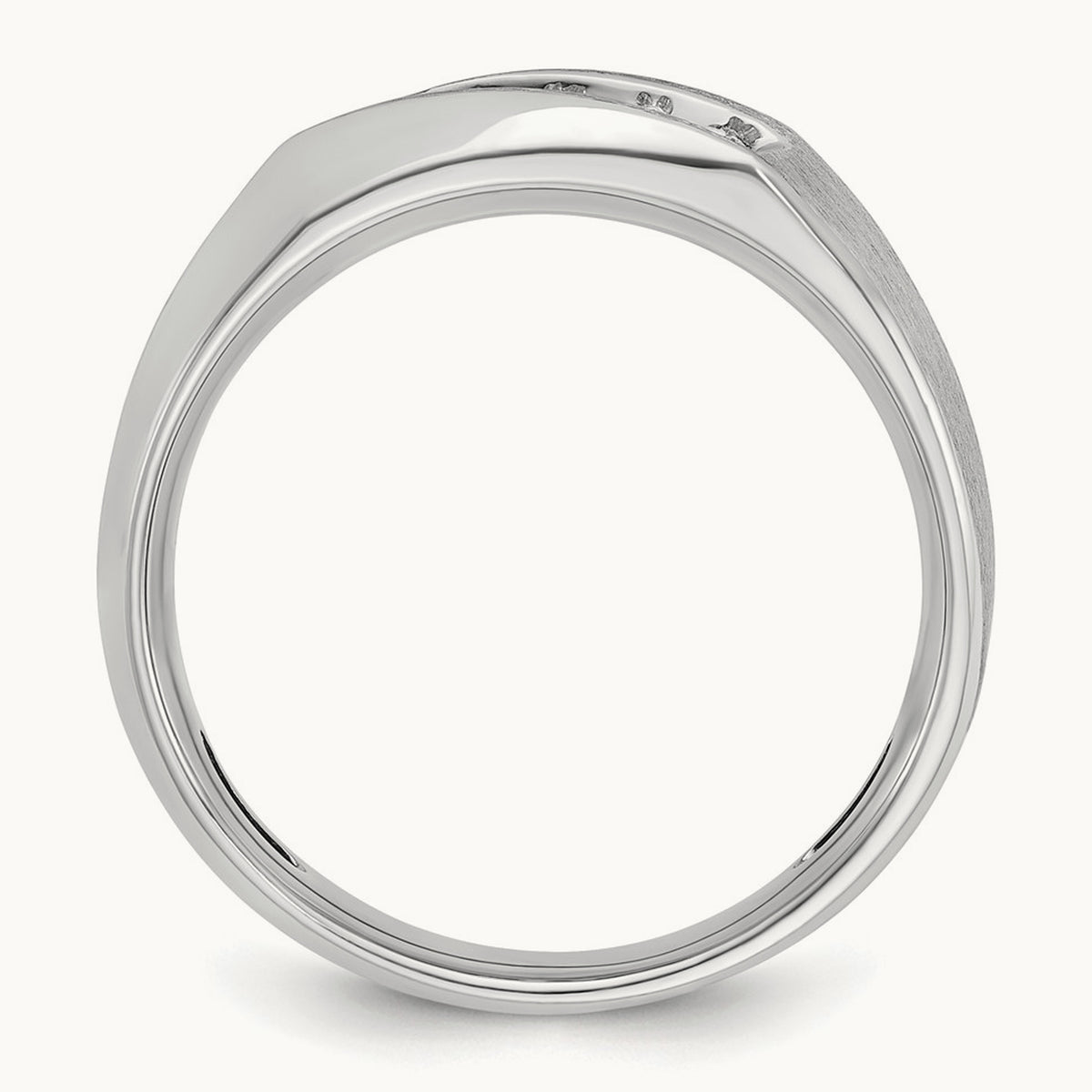 IBGoodman Men's Polished & Satin 5-Stone Diamond Ring, 14K White Gold