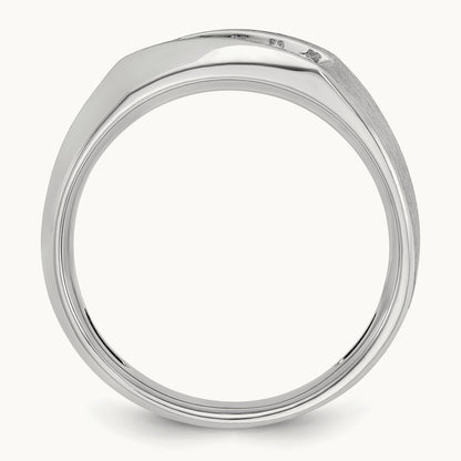 IBGoodman Men's Polished & Satin 5-Stone Diamond Ring, 14K White Gold