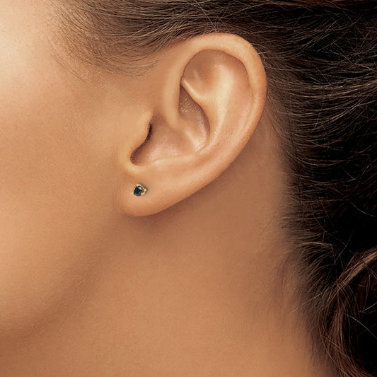 Black Diamond Stud Earrings — 4mm, 0.28 ct