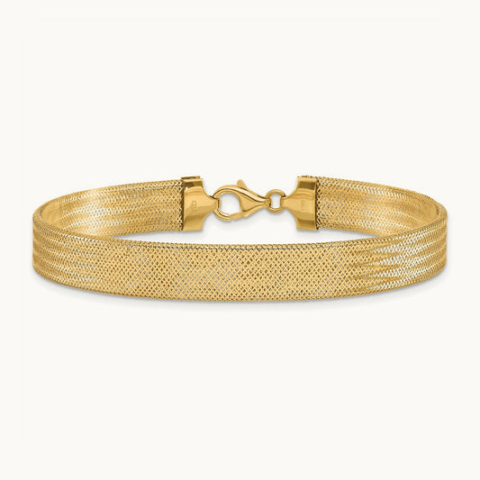 Polished Mesh Bracelet, 14K — Leslie's