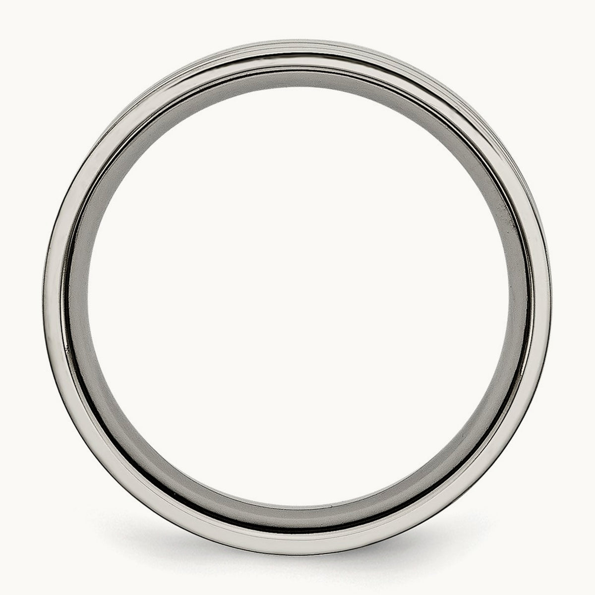 Polished Grooved Band, 6mm, Titanium