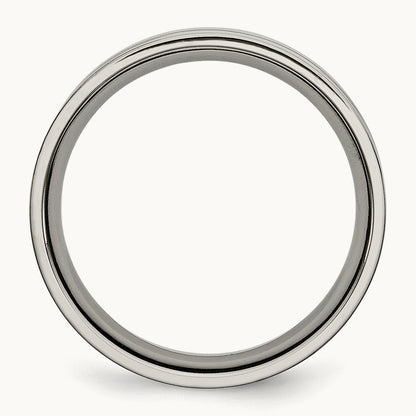 Polished Grooved Band, 6mm, Titanium