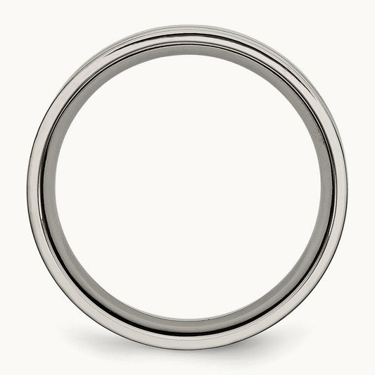 Polished Grooved Band, 6mm, Titanium