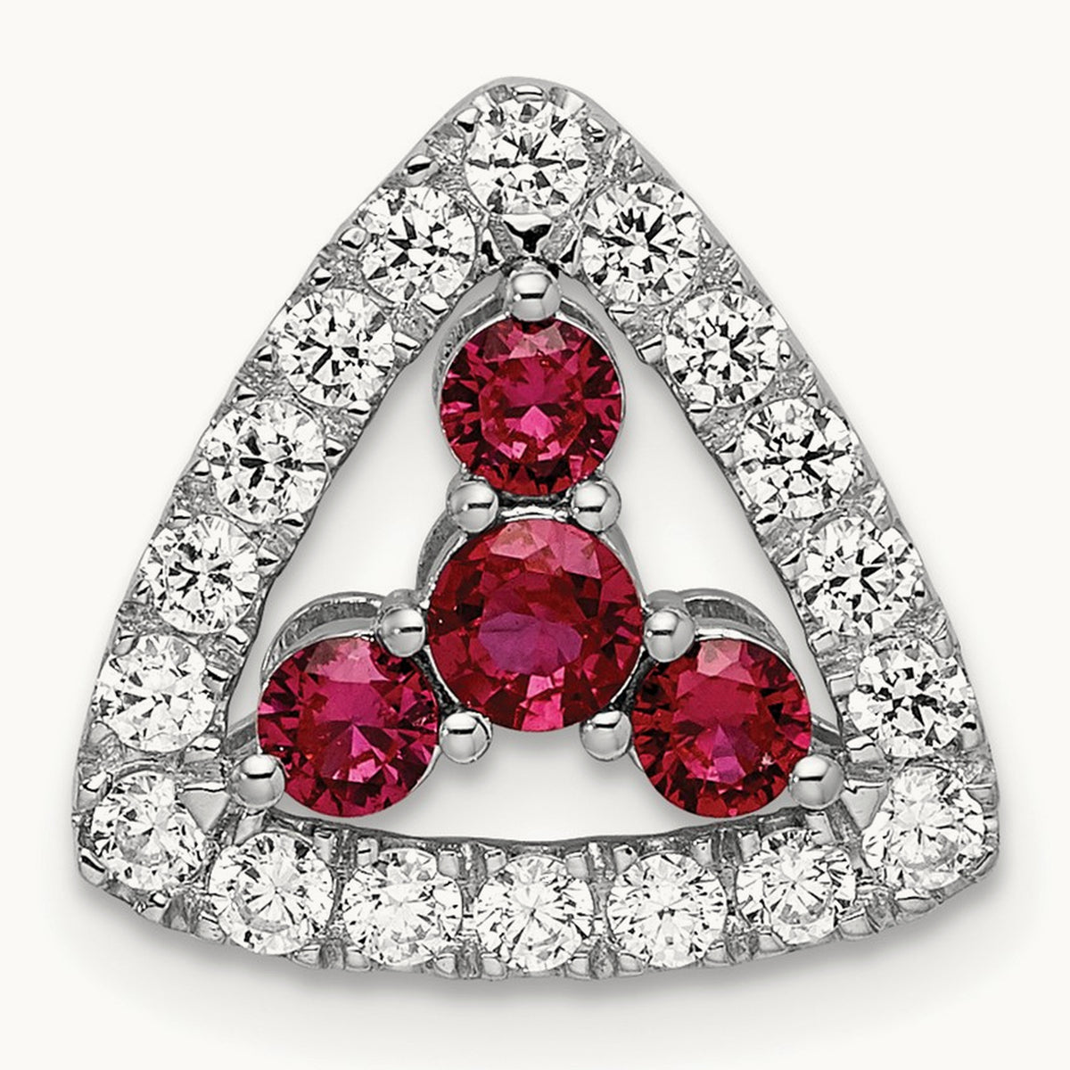 Created Ruby Chain Slide, 0.50 ct tw Lab-Grown Diamond — 14K White Gold