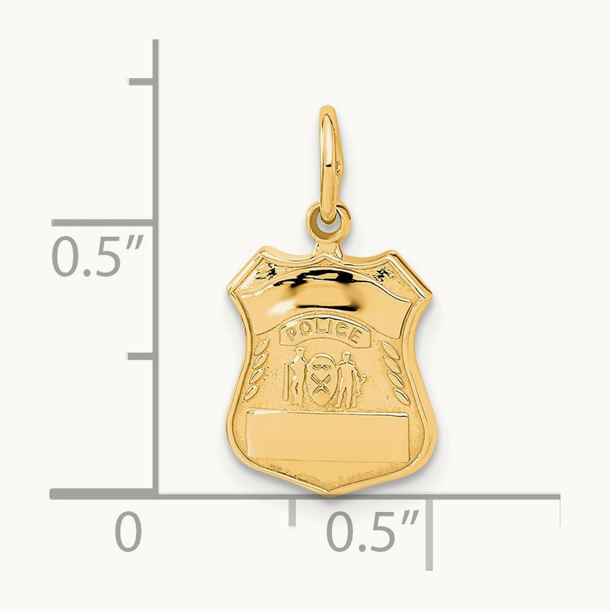 Police Badge Charm — 14K Yellow Gold