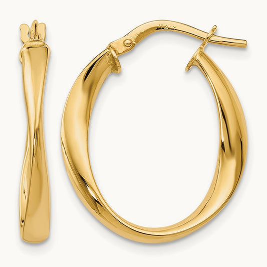 Polished Hoop Earrings, 10K — Leslie's