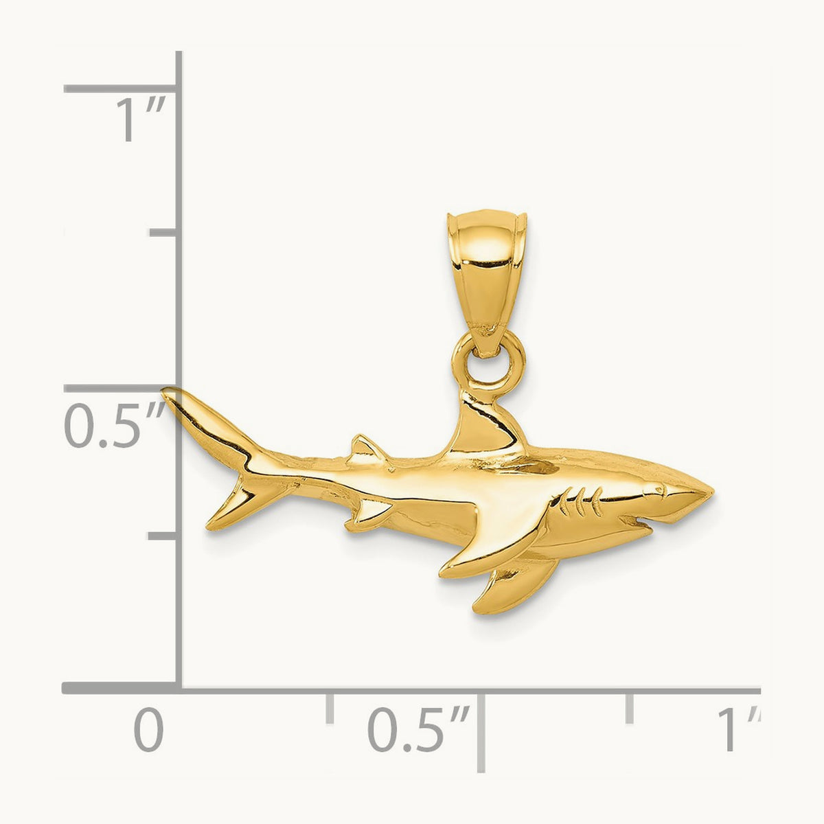 Shark Pendant, 14K