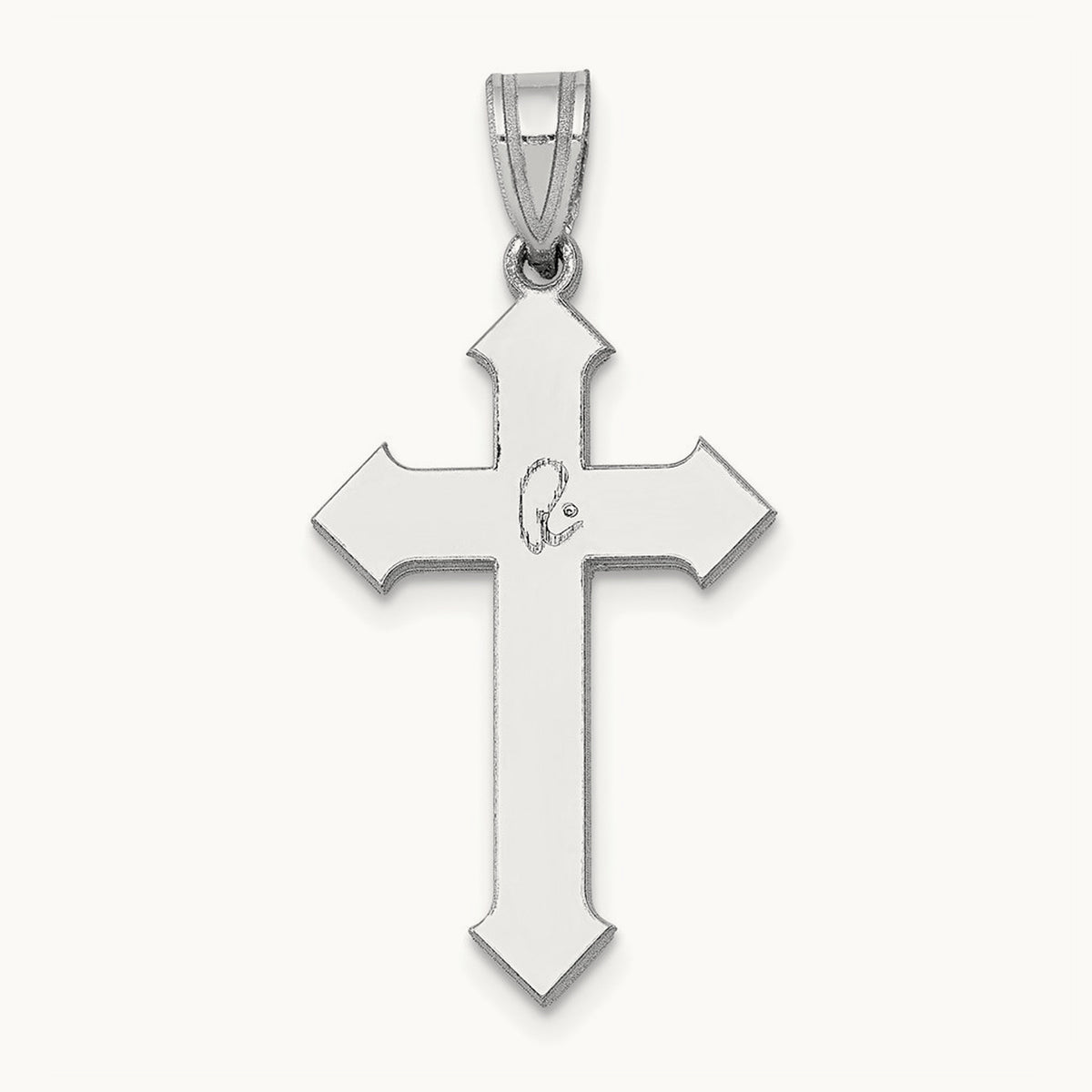 Passion Cross Pendant — 14K White Gold, 30mm