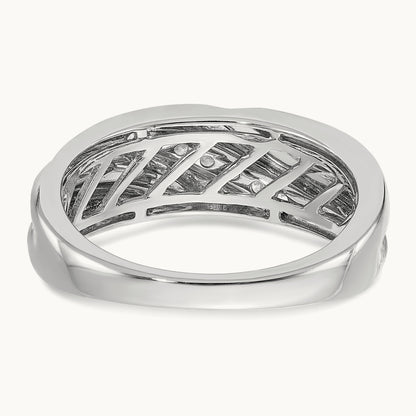 Diamond Men's Ring, SATIN: UP&DOWN, 14K Two-tone