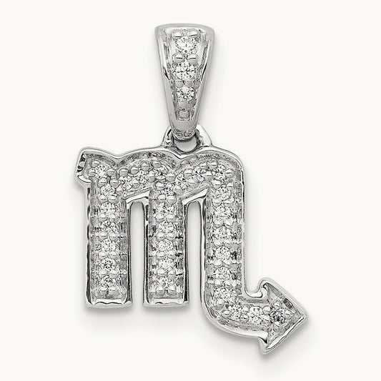 Diamond Scorpio Zodiac Pendant, 14K White Gold