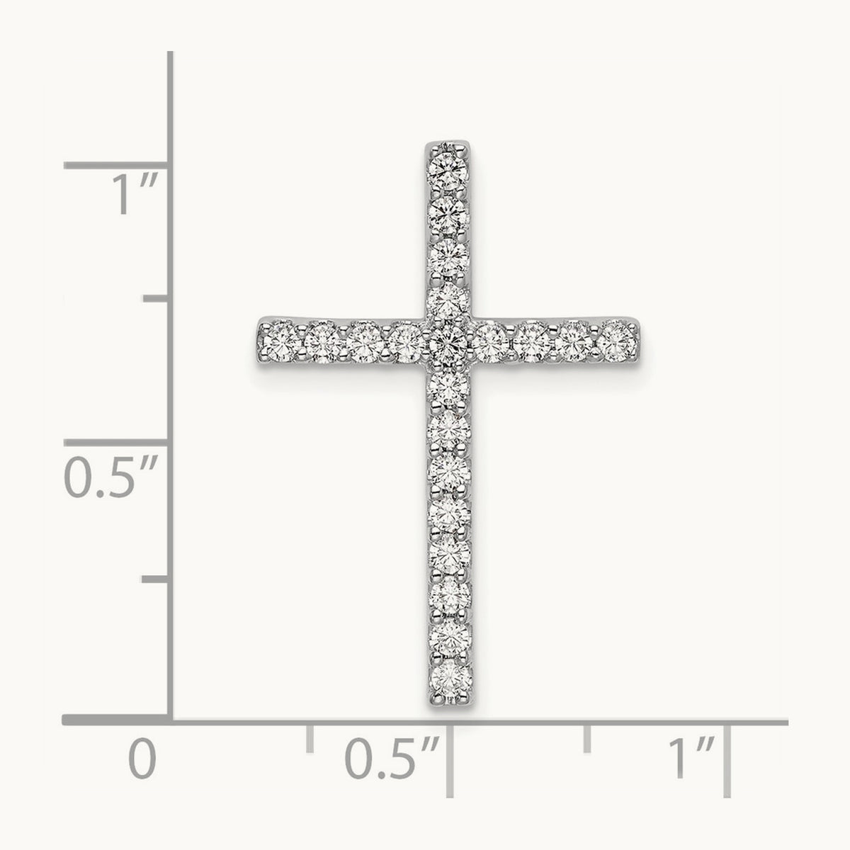 Cross Chain Slide Pendant, 0.50 ct tw Lab-Grown Diamond — 10K White Gold