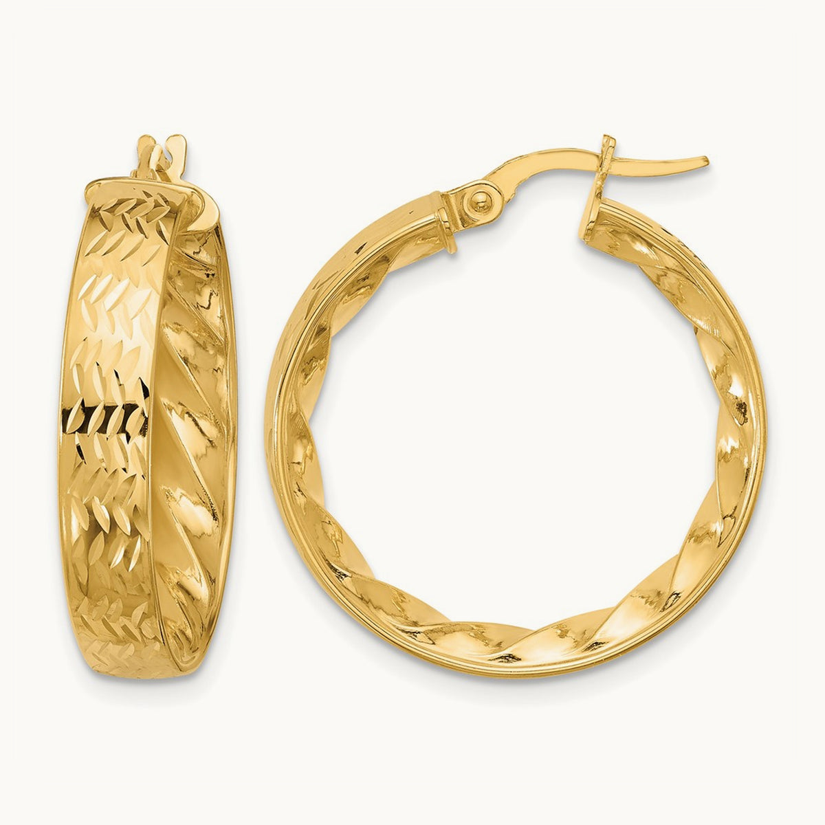 Polished and D/C Hoop Earrings — Leslie's — photo set