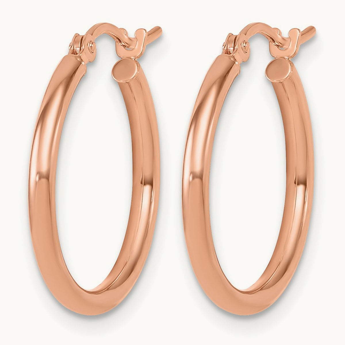 Polished Hinged Hoop Earrings, 10K Rose Gold — Leslie's