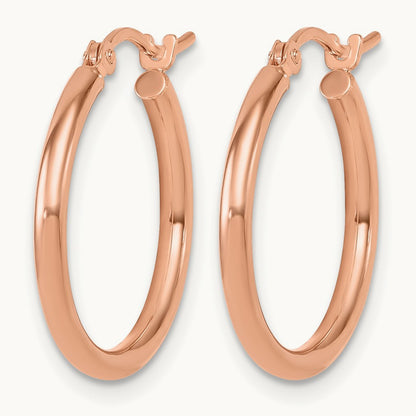 Polished Hinged Hoop Earrings, 10K Rose Gold — Leslie's
