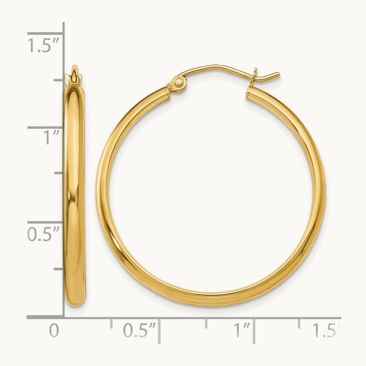 Polished Hoop Earring, 14K