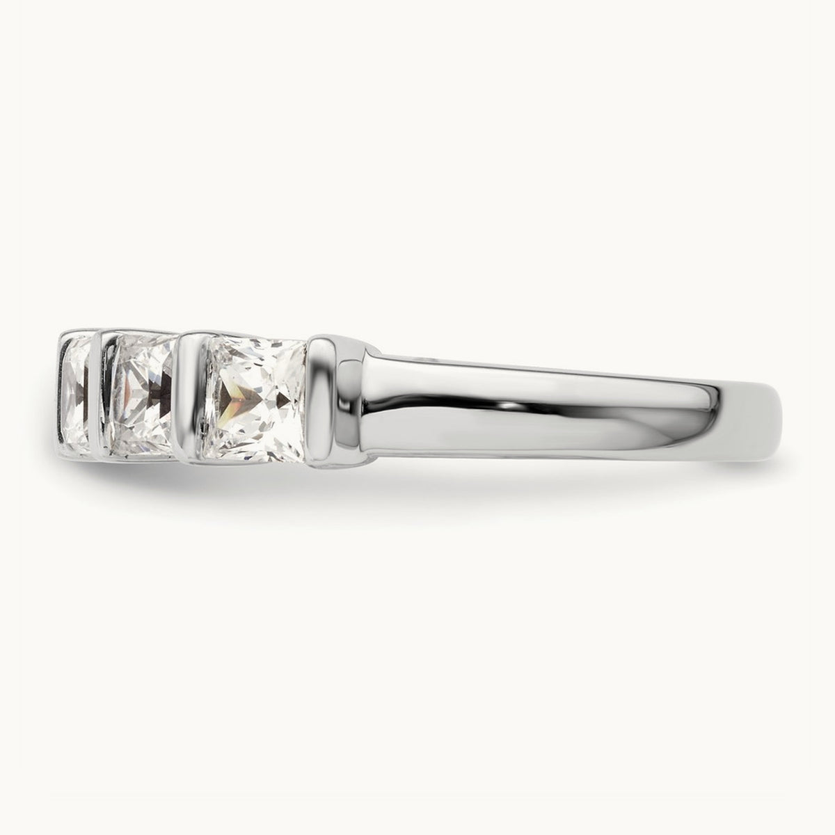 Bar-Set Princess-Cut 5-Stone Band — 1 1/2 ct, 7