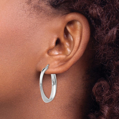 RH- Polished Twisted Oval Hoop Earrings — Leslie's — 31mm