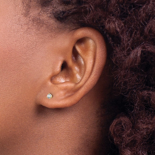 Round Screwback Earrings, 1/5-6 ct Lab-Grown Diamond — 14K Yellow Gold