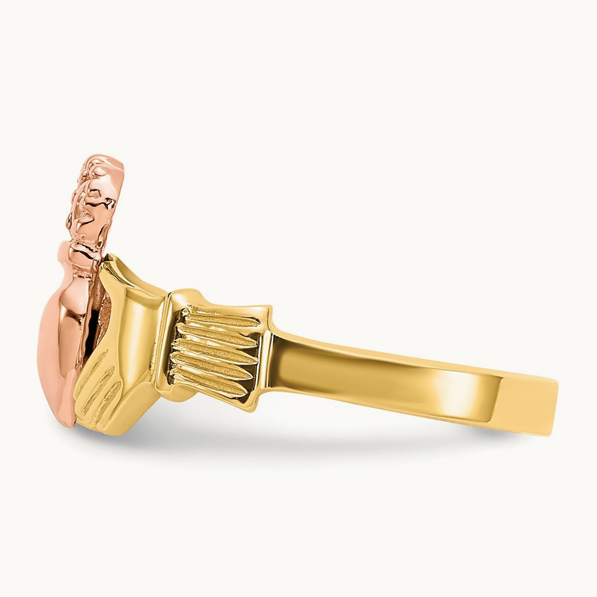 Polished Claddagh Ring, 14K Two-tone