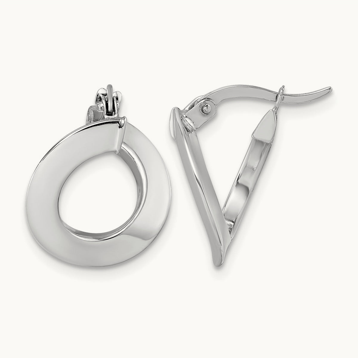 Polished Twisted Oval Hoop Earrings — photo set