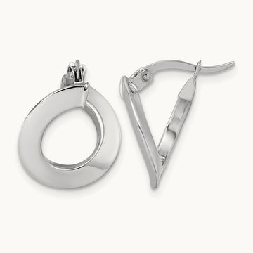 Polished Twisted Oval Hoop Earrings — photo set