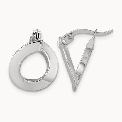 Polished Twisted Oval Hoop Earrings — photo set