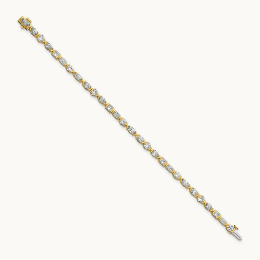 Half Bezel Set Tennis Bracelet, 7.25 ct tw Lab-Grown Diamond