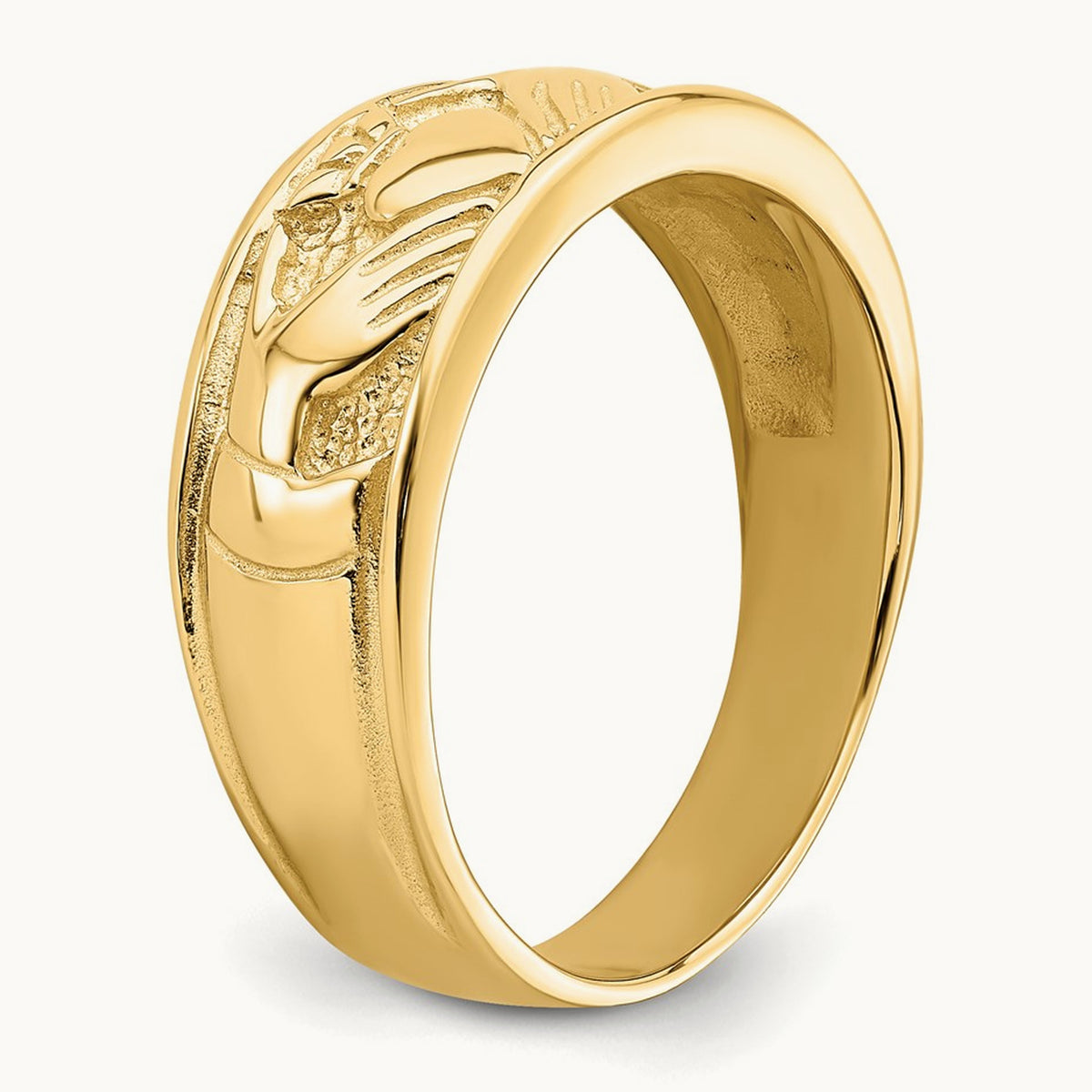 Polished Claddagh Band, 14K