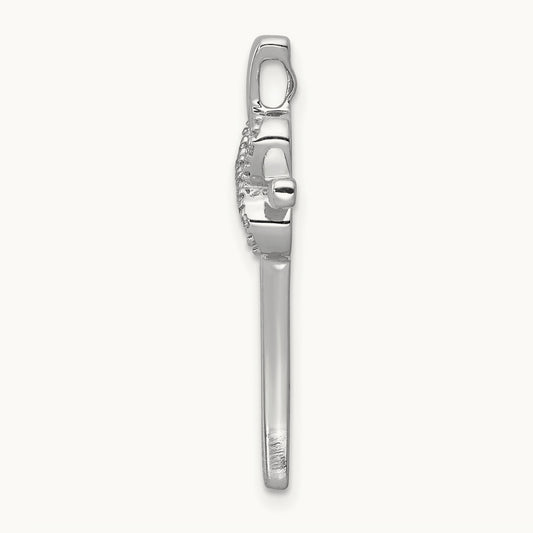 .03ct. Diamond Infinity Cross Chain Slide, 14K White Gold