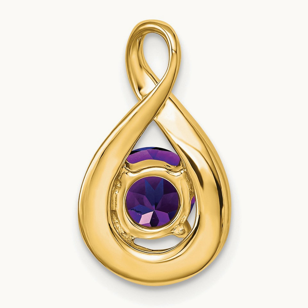 Amethyst and Diamond Pendant — 14K Yellow Gold