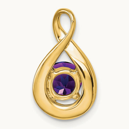 Amethyst and Diamond Pendant — 14K Yellow Gold