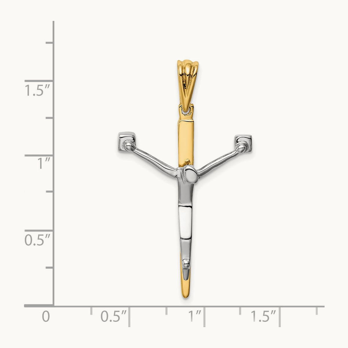 Crucifix Charm, 14K Two-tone