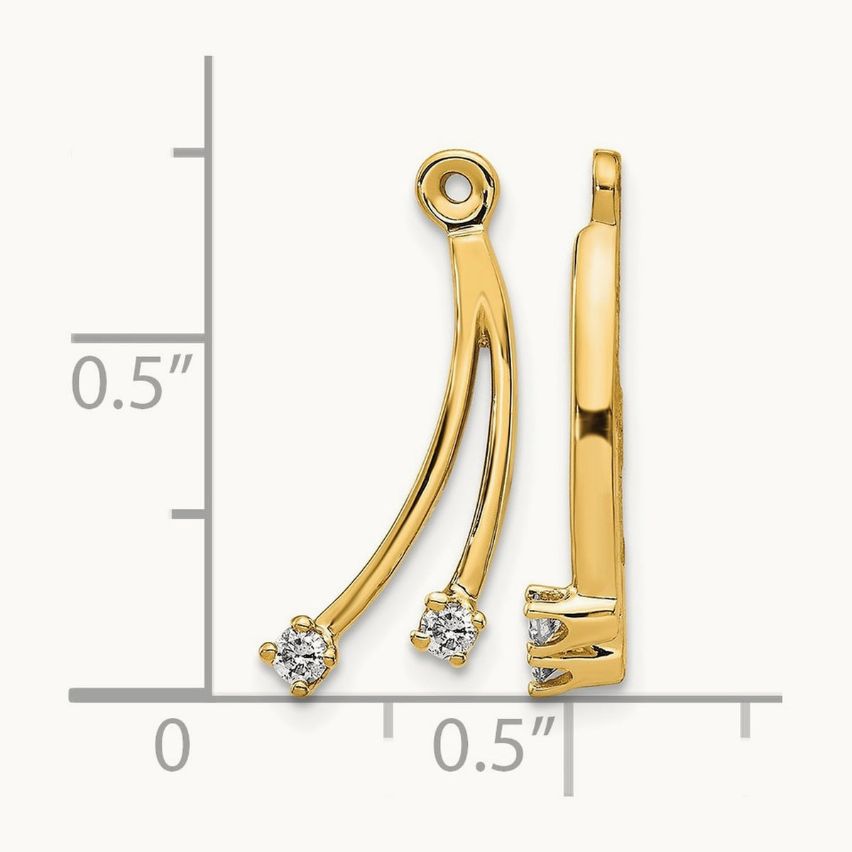 2 Stone Dangle Diamond Earring Jackets, 14K