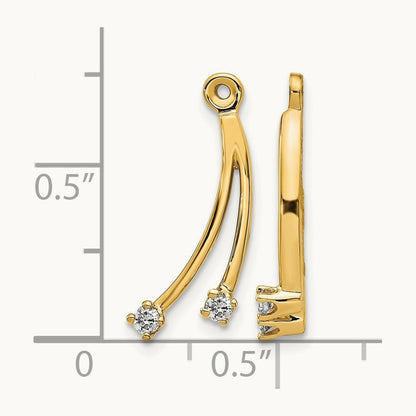 2 Stone Dangle Diamond Earring Jackets, 14K