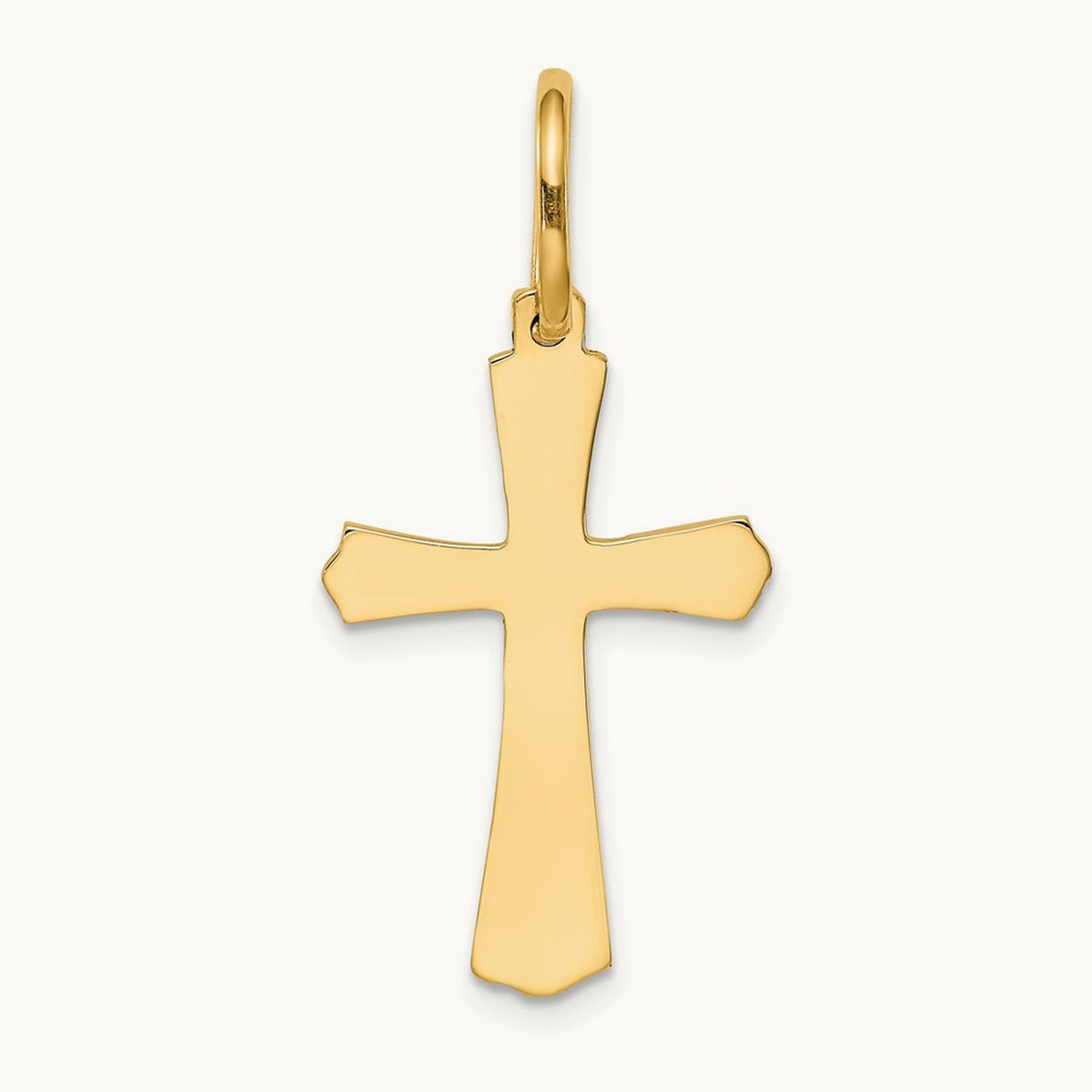 Polished Cross Charm, 14K