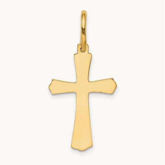 Polished Cross Charm, 14K