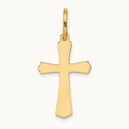 Polished Cross Charm, 14K