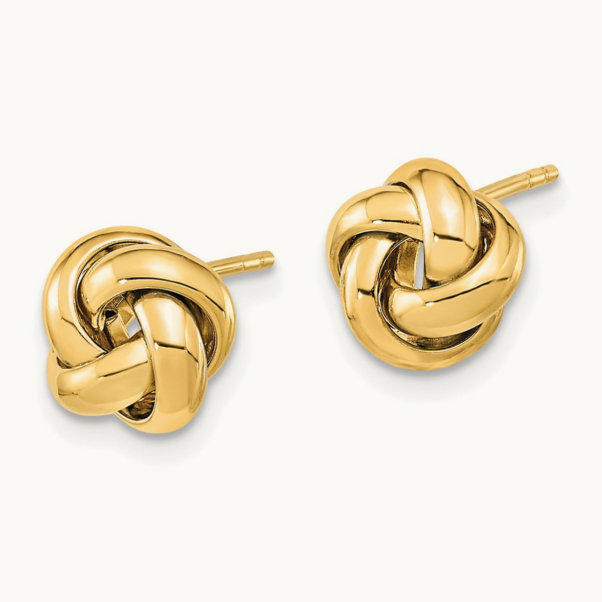 Polished Love Knot Post Earrings — 14K Yellow Gold, 8.5mm