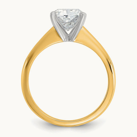14ktt 2ct Lab Grown Diamond VS/SI+ G+ Cushion Comp Solitaire Eng Ring
