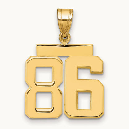 Medium Polished Number 86 Charm, 14K