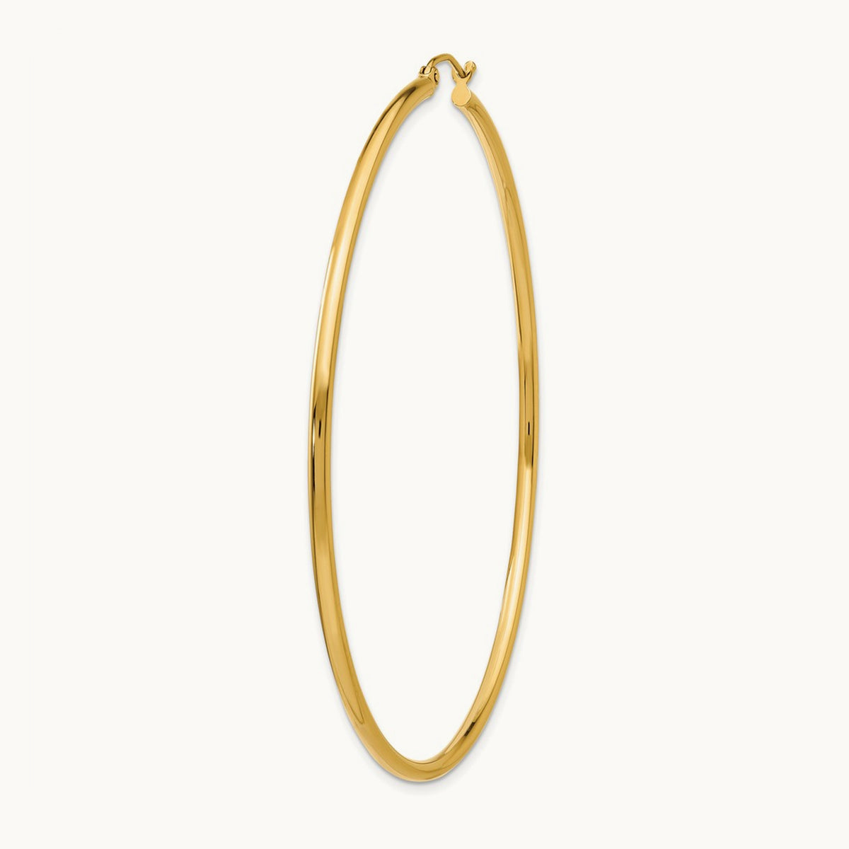 Single 14k Polished 2x65mm Lightweight Tube Hoop Earring
