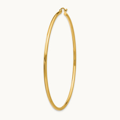 Single 14k Polished 2x65mm Lightweight Tube Hoop Earring