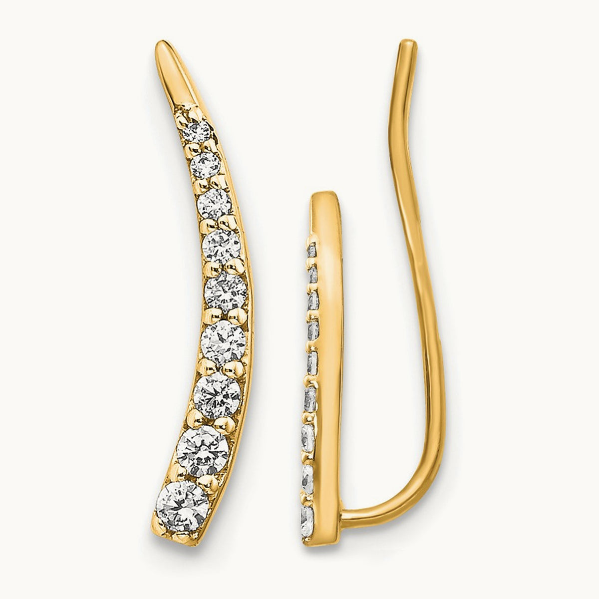 Diamond Ear Climber Earrings — photo set