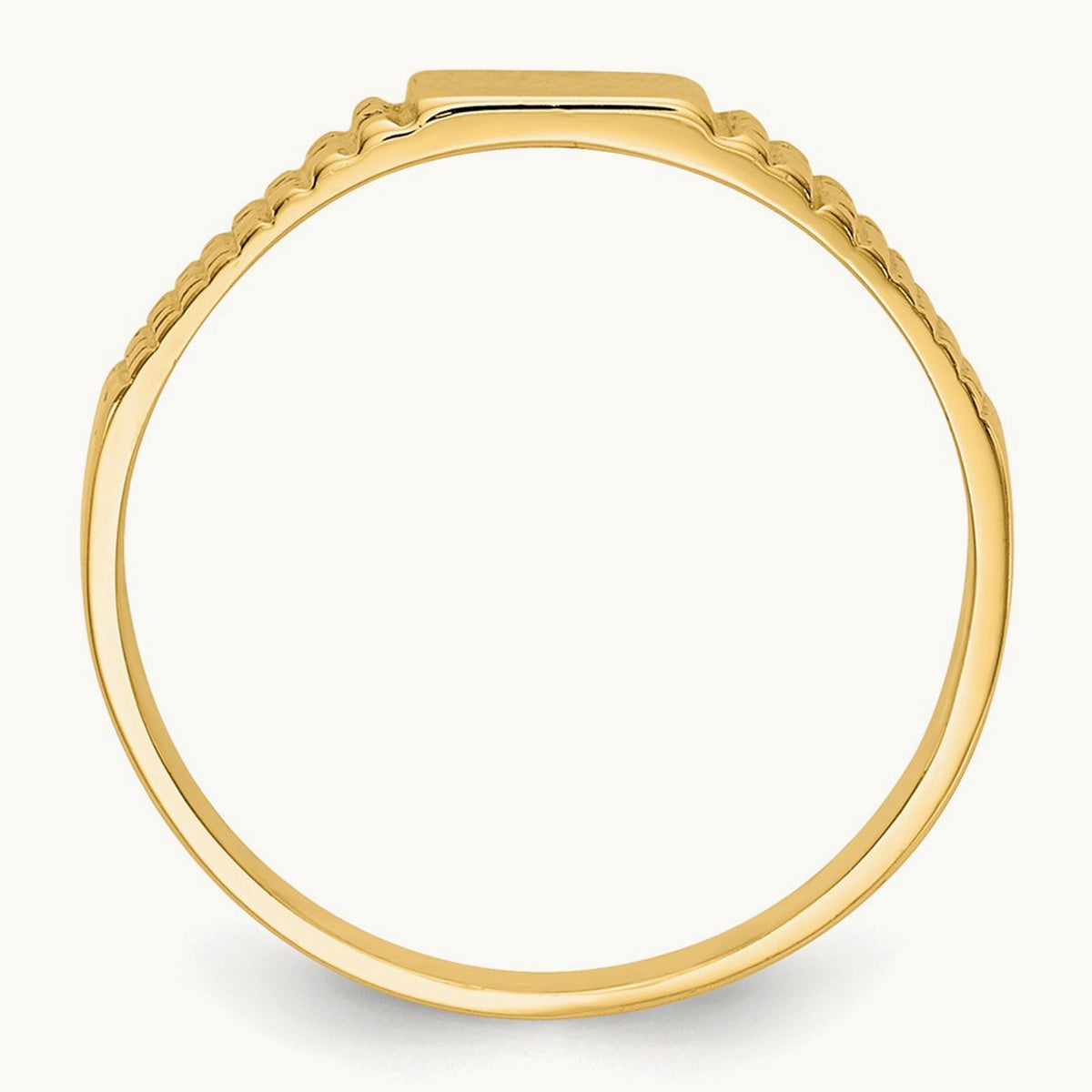 Polished Baby Signet Band Ring, 14K
