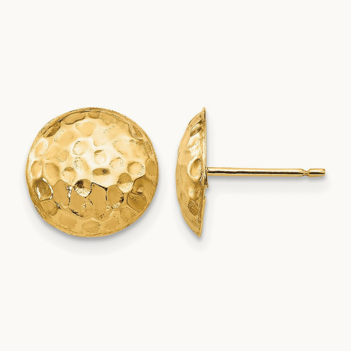 Madi K Puffed Round Post Earrings, 14K