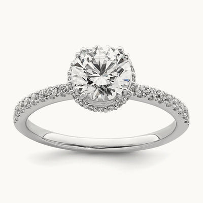 Vintage Round Halo Semi-Mount Engagement Ring, 0.25 ct tw
